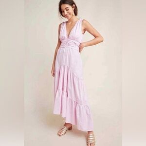 Misa Los Angeles  Kensie Tiered Maxi Dress in pink size S